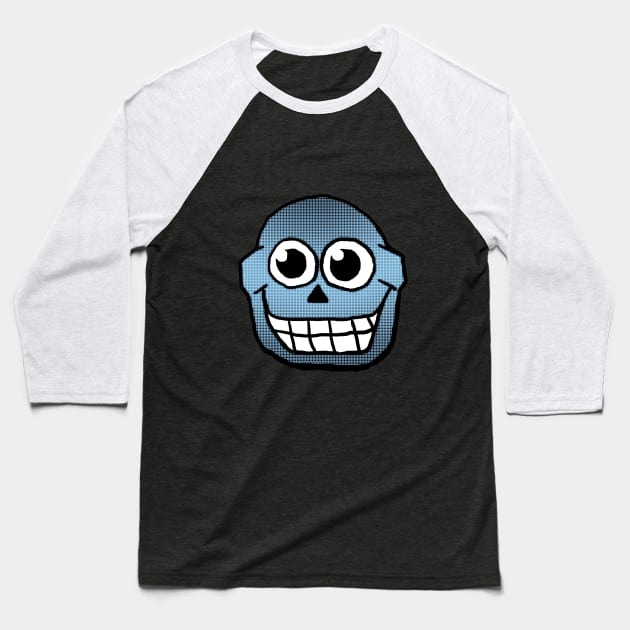 Blue Skull Baseball T-Shirt by Eric03091978